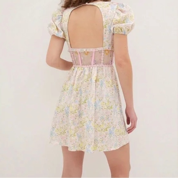 For Love and Lemons Glitter Garden Cap Sleeve Slip Dress - Picture 4 of 4